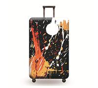 wxlmom Suitcase Covers Protectors S Orange, Black, Yellow 3D Print Design Scratch and Dust Protection,Water Resistant Elastic Luggage Covers with Zipper for Suitcases Large,Quick Fix and Remove