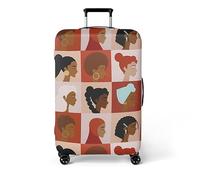 wxlmom Suitcase Covers Protectors S Orange Geometry Girl 3D Print Design Scratch and Dust Protection,Water Resistant Elastic Luggage Covers with Zipper for Suitcases Large,Quick Fix and Remove