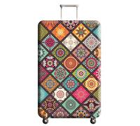 wxlmom Suitcase Covers Protectors S Retro Geometry 3D Print Design Scratch and Dust Protection,Water Resistant Elastic Luggage Covers with Zipper for Suitcases Large,Quick Fix and Remove