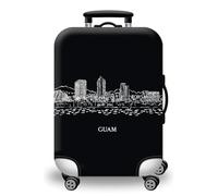 wxlmom Suitcase Covers Protectors XL Black City 3D Print Design Scratch and Dust Protection,Water Resistant Elastic Luggage Covers with Zipper for Suitcases Large,Quick Fix and Remove