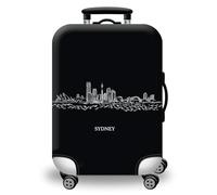 wxlmom Suitcase Covers Protectors XL Black City 3D Print Design Scratch and Dust Protection,Water Resistant Elastic Luggage Covers with Zipper for Suitcases Large,Quick Fix and Remove