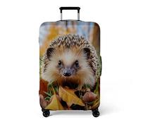 wxlmom Suitcase Covers Protectors XL Black Hedgehog 3D Print Design Scratch and Dust Protection,Water Resistant Elastic Luggage Covers with Zipper for Suitcases Large,Quick Fix and Remove