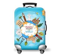 wxlmom Suitcase Covers Protectors XL Blue 3D Print Design Scratch and Dust Protection,Water Resistant Elastic Luggage Covers with Zipper for Suitcases Large,Quick Fix and Remove