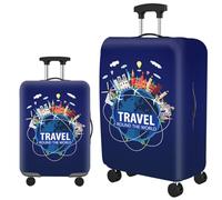 wxlmom Suitcase Covers Protectors XL Blue Circle 3D Print Design Scratch and Dust Protection,Water Resistant Elastic Luggage Covers with Zipper for Suitcases Large,Quick Fix and Remove