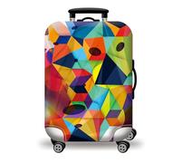 wxlmom Suitcase Covers Protectors XL Color Geometry 3D Print Design Scratch and Dust Protection,Water Resistant Elastic Luggage Covers with Zipper for Suitcases Large,Quick Fix and Remove