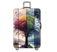 wxlmom Suitcase Covers Protectors XL Four Seasons Tree 3D Print Design Scratch and Dust Protection,Water Resistant Elastic Luggage Covers with Zipper for Suitcases Large,Quick Fix and Remove