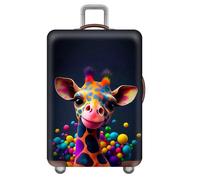 wxlmom Suitcase Covers Protectors XL Giraffe 3D Print Design Scratch and Dust Protection,Water Resistant Elastic Luggage Covers with Zipper for Suitcases Large,Quick Fix and Remove