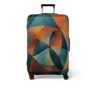 wxlmom Suitcase Covers Protectors XL Green Geometry Suitcase Cover Elastic Polyester Luggage Covers for Suitcases Protectors Scratch and Dust Protection,for Suitcases Large,Quick Fix and Remove