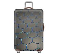 wxlmom Suitcase Covers Protectors XL Grey Blue Geometry 3D Print Design Scratch and Dust Protection,Water Resistant Elastic Luggage Covers with Zipper for Suitcases Large,Quick Fix and Remove