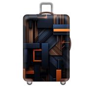 wxlmom Suitcase Covers Protectors XL Grey Orange 3D Print Design Scratch and Dust Protection,Water Resistant Elastic Luggage Covers with Zipper for Suitcases Large,Quick Fix and Remove