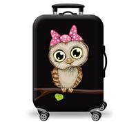 wxlmom Suitcase Covers Protectors XL Hawk Owl 3D Print Design Scratch and Dust Protection,Water Resistant Elastic Luggage Covers with Zipper for Suitcases Large,Quick Fix and Remove