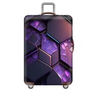 wxlmom Suitcase Covers Protectors XL Purple Geometry 3D Print Design Scratch and Dust Protection,Water Resistant Elastic Luggage Covers with Zipper for Suitcases Large,Quick Fix and Remove