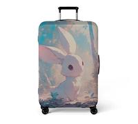 wxlmom Suitcase Covers Protectors XL Rabbit Print 3D Print Design Scratch and Dust Protection,Water Resistant Elastic Luggage Covers with Zipper for Suitcases Large,Quick Fix and Remove