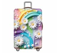 wxlmom Suitcase Covers Protectors XL Rainbow Flower 3D Print Design Scratch and Dust Protection,Water Resistant Elastic Luggage Covers with Zipper for Suitcases Large,Quick Fix and Remove