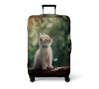 wxlmom Suitcase Covers Protectors XL White Blue 3D Print Design Scratch and Dust Protection,Water Resistant Elastic Luggage Covers with Zipper for Suitcases Large,Quick Fix and Remove