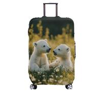 wxlmom Suitcase Covers Protectors XL White Polar Bear 3D Print Design Scratch and Dust Protection,Water Resistant Elastic Luggage Covers with Zipper for Suitcases Large,Quick Fix and Remove