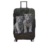 wxlmom Suitcase Covers Protectors XL White Tiger 3D Print Design Scratch and Dust Protection,Water Resistant Elastic Luggage Covers with Zipper for Suitcases Large,Quick Fix and Remove