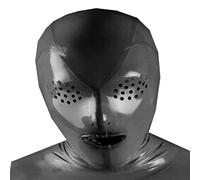 WXLPCGO Black Latex Hood Full Face Sexy Mask with Back Zipper for Halloween Party Club Costume Dance Role Play(Size:XL-70CM)