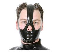 WXLPCGO Black Latex Hood Mask Half Face Riding Mask BDSM Fetish Novelty Rubber Masquerade Club Wear Costumes(Size:XL-70CM)