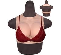 WXLPCGO Cotton Filled Round Collar Breastplate Artificial Silicone Fake Breasts Fake Breast Enhancer for Mastectomy Transgender Cosplay(Size:C CUP,Color:Color 1)