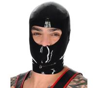 WXLPCGO Latex Head Cover Black Open Eyes Special Cool Rubber Head Mask Exposed Mouth for Cosplay Halloween(Size:M-65CM)