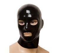 WXLPCGO Latex Hood Mask Latex Head Cover with Big Eyes Back Zipper Handmade Halloween Stage Show Costume Headdress(Size:XS-60CM)