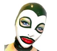 WXLPCGO Latex Hood Special Cool Halloween Opened Mouth Show Eyes Face Mask Cosplay Costume Hood Headgear for Unisex(Size:XXL-73CM)