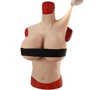 WXLPCGO Realistic Silicone Breast Forms K Cup Huge Breasts Half Body High Collar Breastplates for Mastectomy Transgender Cosplay Drag Queen Crossdresser(Color:Color 2)