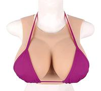 WXLPCGO Realistic Silicone Breastplate Fake Breast Enhancer Round Collar False Breast for Transgender Mastectomy Prosthesis(Size:D CUP,Color:Yellow)