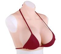 WXLPCGO Realistic Silicone Breastplate Sexy Breast Form High Collar Fake Breast Enhancer for Transvestism Crossdressers Transgender Mastectomy Cosplay(Size:C CUP,Color:Color 3)