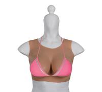 WXLPCGO Round Neck Silicone Breastplate Fake Boobs Filled Silk Cotton for Crossdressers Transgender Drag Queen Cosplay Mastectomy(Size:D Cup,Color:Color 3)