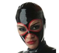 WXLPCGO SM Latex Hood Full Face Mask Open Eyes Mouth Handmade for Cosplay Party Club Wear Back Zipper(Size:XXL-73CM)