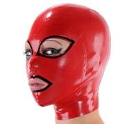 WXLPCGO SM Latex Hood Masks with Black Trim Full Face Latex Mask for Men Women Rubber Masks Cosplay Clubwear(Size:L-68CM)