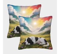 WXLWHR Basset Hound Cushion Covers Set of 2, Premium Polyester Throw Pillow Covers with Hidden Zipper, Premium Decorative Throw Pillow Cases, for Sofa Bedroom 40x40cm