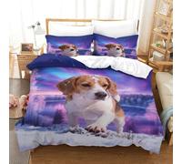WXLWHR Beagle Bedding Set Frozen Lake Snowfield Print Duvet Cover Set Soft Microfiber Duvet Cover with Pillowcase For Bedroom & Guest Room Double（200x200cm）