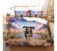 WXLWHR Beagle Duvet Cover Set 3D Desert Oasis Print Bedding Set Soft Microfiber Comforter Cover with Hidden Zipper & Pillowcase for Kids Boys Teens Super King（260x220cm）