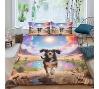WXLWHR Beagle Duvet Cover Set 3D Desert Oasis Print Bedding Set Soft Microfiber Duvet Cover with Zipper & Pillow Cases for Teens And Adults King（220x240cm）