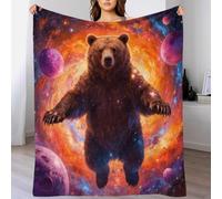 WXLWHR Brown Bear Fleece Throw Blanket for Couch Sofa Bed All Season Cosmic Vortex Pattern Blanket Soft Warm Cozy Flannel Gifts for Women Girls Birthday 80x90inch(200x230cm)
