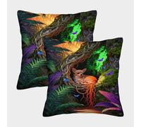 WXLWHR Chihuahua Cushion Cover Set of 2, Premium Polyester Throw Pillow Cover with Hidden Zipper, Premium Square Throw Pillow Cases, for Couch Sofa Bed Living Room Bedroom 45x45cm
