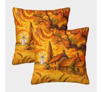 WXLWHR Country Cottage Cushion Covers Set of 2, Soft Microfiber Throw Pillow Covers with Hidden Zipper, Premium Decorative Throw Pillow Cases, for Garden Livingroom Couch Patio Furniture 50x50cm