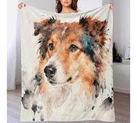 WXLWHR Cute Dog Fleece Throw Blanket for Couch Sofa Bed All Season Watercolor Close-up Pattern Blanket Fluffy Soft Cozy Flannel Unique Gift for Her Or Him 60x80inch(150x200cm)