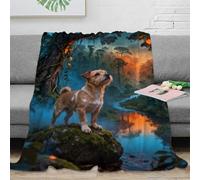 WXLWHR Cute Puppy Fleece Throw Blanket for Couch Sofa Bed All Season Tropical Rainforest Print Blanket Fluffy Soft Cozy Flannel Creative Gift for Women Girls Birthday 80x90inch(200x230cm)