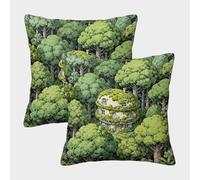 WXLWHR Dense Forest Cushion Covers Set of 2, Soft Microfiber Throw Pillow Covers with Hidden Zipper, Square Decorative Pillow Cases, for Garden Livingroom Couch Patio Furniture 45x45cm