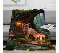WXLWHR Devon Rex Cat Fleece Throw Blanket for Couch Sofa Bed All Season Treehouse Print Blanket Fluffy Soft Cozy Flannel Unique Gift for Girls Kids Adults 50x60inch(127x152cm)