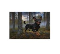 WXLWHR Doberman Pinscher Canvas Wall Art Spruce Forest Giclee Canvas Prints Artwork Home Decor for Bedroom, Living Room, Or Kitchen 16x24inch(40x60cm)