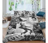 WXLWHR Elvis Presley Duvet Cover Set Soft Microfiber 3 Piece 3D Printed Bedding Sets Elvis Presley Duvet Cover with Pillow Cases for Kids Girls Teens Adults Double（200x200cm）