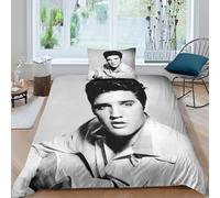 WXLWHR Elvis Presley Duvet Cover Sets Soft Polyester 3 Piece 3D Printed Bedding Set Elvis Presley Duvet Cover with Pillowcase for Kids Girls Teens Adults Single（135x200cm）