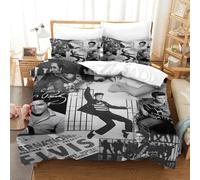 WXLWHR Elvis Presley Duvet Cover Sets Soft Polyester 3 Piece 3D Printed Bedding Set Elvis Presley Duvet Cover with Pillowcase for Kids Adults Single（140x200cm）