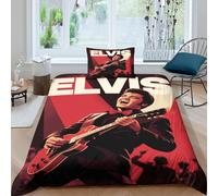 WXLWHR Elvis Presley Duvet Cover Sets Soft Polyester 3 Piece 3D Printed Bedding Set Elvis Presley Duvet Cover with Pillowcase for Kids Girls Teens Adults Single（135x200cm）