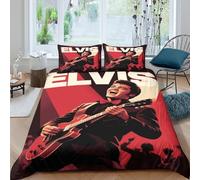 WXLWHR Elvis Presley Duvet Cover Sets Soft Polyester 3 Piece 3D Printed Bedding Set Elvis Presley Duvet Cover with Pillowcase for Teens And Adults Double（200x200cm）